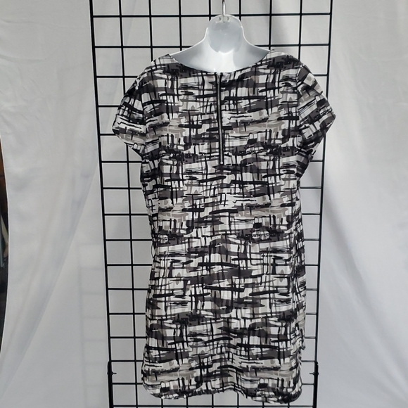 Belted Tunic, black, gray and white. XL - Picture 5 of 9